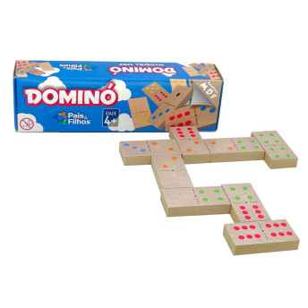Jogo de Dominó Infantil - Madeira - 28 Peças - Pais e Filhos