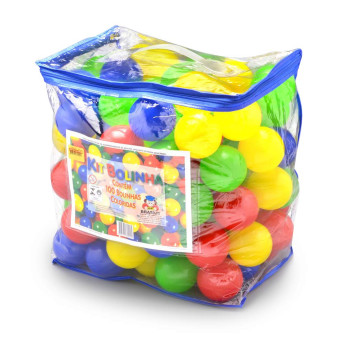 Bolsa com Bolinhas - Kit 100 Bolinhas Coloridas de Plástico - Braskit