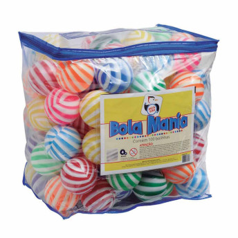 Kit 100 Bolinhas Bicoloridas - Bola Mania - Pica-Pau