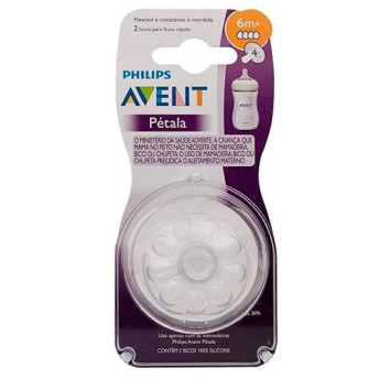 Kit 2 Bicos de Mamadeiras - N4 - Anticólica - Pétala - Philips Avent