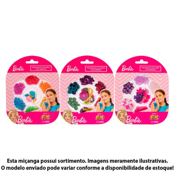 Kit Bijuterias Infantil - Barbie - Miçangas Colares Coloridos - Fun Divirta-se