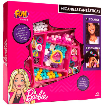 Kit Bijuterias Infantil - Barbie - Miçangas Fantásticas - Fun Divirta-se