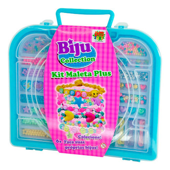 Kit Bijuterias Infantil - Biju Collection - Kit Maleta Plus - Azul - DM Toys