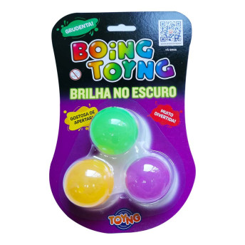 Kit Bolinhas de Apertar - Boing Toyng - Brilha no Escuro - Toyng