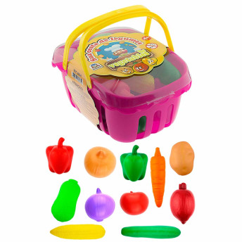 Kit Comidinha Infantil - Vegetables - Sua Cesta de Legumes - Rosa - Braskit