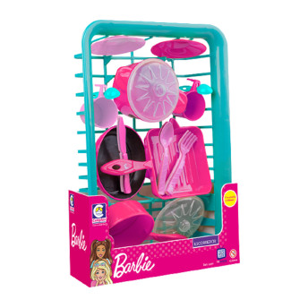 Kit de Cozinha Infantil - Escorredor - Barbie Chef - Cotiplás