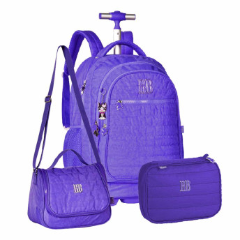 Kit Escolar - Rebecca Bonbon - Mochila + Lancheira + Estojo - Roxo - Clio Style