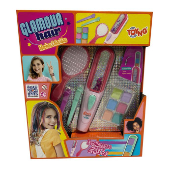 Kit Pinta Cabelo Infantil - Glamour Hair - Mechas Coloridas - Toyng