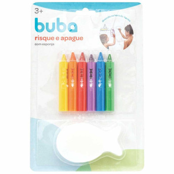 Kit Pintura para Banho - Risque e Apague com Esponja - Buba