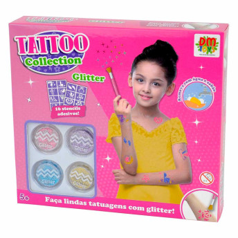 Kit Tatuagem Temporária Infantil - Tattoo Collection - Glitter Plus - DM Toys