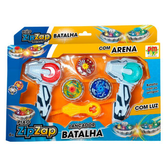 Lançador e Pião de Batalha - Arena - ZipZap - Lançador Batalha - DM Toys
