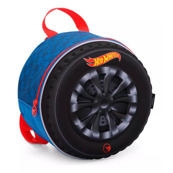 Lancheira 3D Infantil Térmica - Hot Wheels - Pneu - Azul - Luxcel
