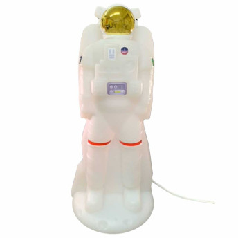 Luminária Infantil - Led e Fluorescente - Astronauta - Branca - DecorFun