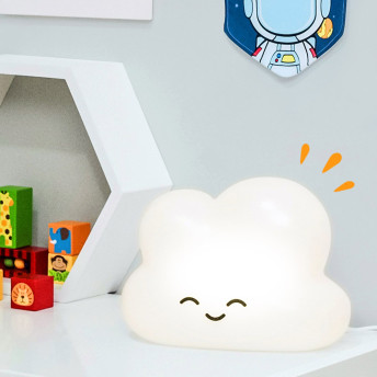 Luminária Infantil - Led e Fluorescente - Nuvem - Branca - DecorFun