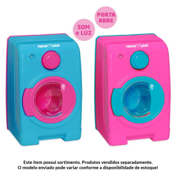 Máquina de Lavar Infantil - Home Love - Som e Luz - Sortido - Usual Brinquedos