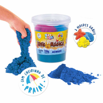 Massinha de Modelar - Art Kids - Areia Mágica - 550g - Azul - Acrilex