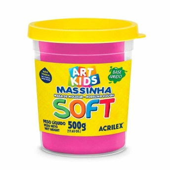 Massinha de Modelar - Art Kids - Soft - 500g - Rosa - Acrilex