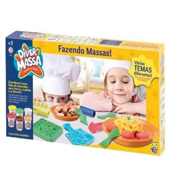 Massinha de Modelar - Diver Massa - Fazendo Massas - 6 Potes - Divertoys