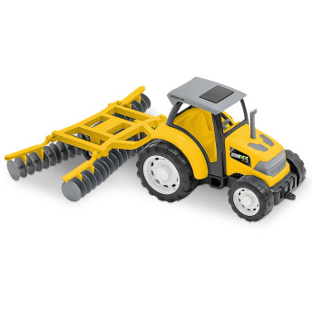 Trator Roda Livre - Maxx Trator - Arado - Amarelo - Usual Brinquedos
