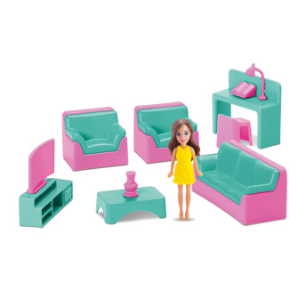 Mini Sala Infantil com Boneca - Judy Home - Samba Toy