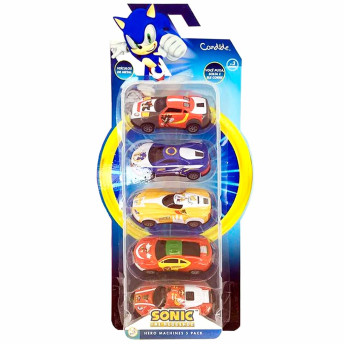 Mini Carrinhos à Fricção - Sonic - 5 Hero Machine - Candide