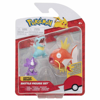 Mini Figuras Articuladas - Pokémon - Toxel, Totodile e Magikarp - Sunny Brinquedos