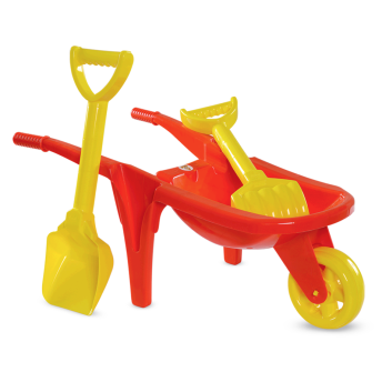 Carriola Infantil com Pá e Rastelo - Vermelho - Dismat
