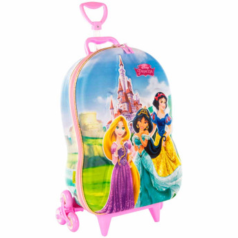 Mochila 3D de Rodinhas Infantil - Disney-Princesas - Castelo - Maxtoy