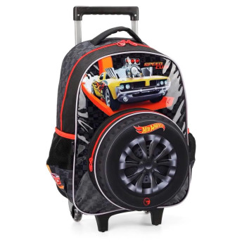Mochila 3D de Rodinhas Infantil - Hot Wheels - Pneu - Luxcel