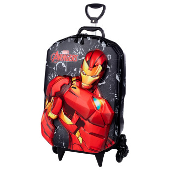 Mochila 3D de Rodinhas Infantil - Marvel Avengers - Homem de Ferro - Maxtoy