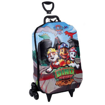 Mochila 3D de Rodinhas Infantil - Patrulha Canina - Dino Rescue - Maxtoy