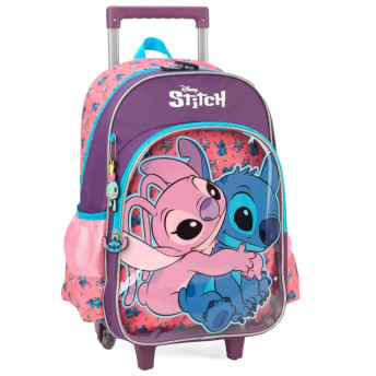 Mochila de Rodinhas Infantil - Disney - Stitch e Angel - Luxcel