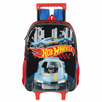 Mochila de Rodinhas Infantil - Hot Wheels - Preta - Luxcel