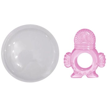 Mordedor de Silicone Macio com Case - Pinguim Rosa - Buba