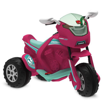 Moto Elétrica Infantil - Super Thunder - 12v - Rosa - Bandeirante
