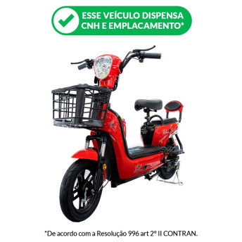 Bicicleta Elétrica - Classic PAM - 500w 48v 13ah Lithium - Vermelha - Plug and Move