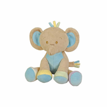 Pelúcia Infantil - 21 cm - Pequerruchos - Elefantinho - Azul - Anjos Baby