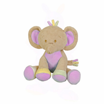 Pelúcia Infantil - 21 cm - Pequerruchos - Elefantinho - Rosa - Anjos Baby