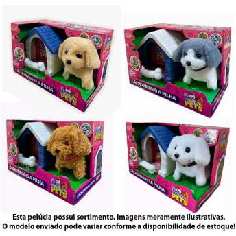 Pelúcia Interativa - PlayFull Pets - Cachorrinho e Casinha - Sortido - Toyng