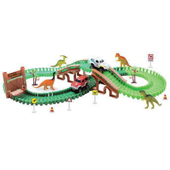 Pista com Carrinho - Trilha dos Dinossauros - 166 Peças - Braskit