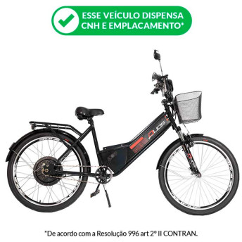Bicicleta Elétrica - Confort - 800w Lithium - Preta - Duos Bikes