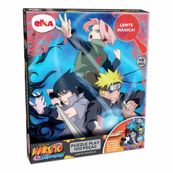 Quebra-Cabeça - 100 Peças - Naruto Shippuden - Puzzle Play Lente Mágica - Elka