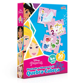 Quebra-Cabeça - 20 peças - Princesas Disney - Montando os Números - Toyster