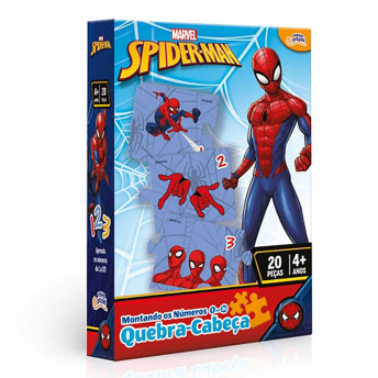 Quebra-Cabeça - 20 peças - Spiderman - Montando os Números - Toyster
