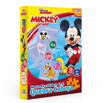 Quebra-Cabeça - 26 peças - Montando o Alfabeto - Disney Junior - Mickey - Toyster