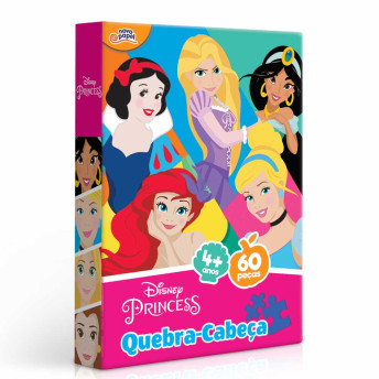 Quebra-Cabeça - 60 Peças - Princesas Disney - Toyster. 
