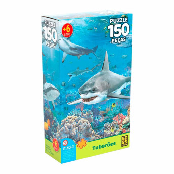 Quebra-Cabeça - Puzzle - 150 Peças - Tubarões - Grow