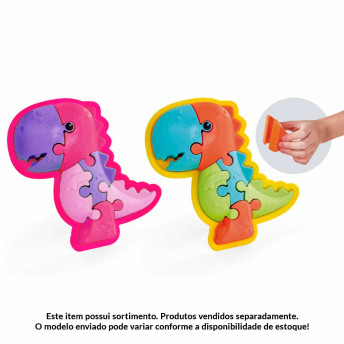 Quebra-Cabeça Didático 3D - 7 Peças - Happy - Dino - Sortido - Usual Brinquedos