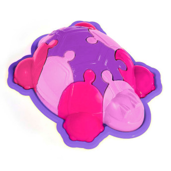 Quebra-Cabeça Didático 3D - 10 peças - Happy - Tartaruga - Rosa - Usual Brinquedos