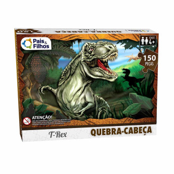 Quebra-Cabeça Infantil - 150 Peças - T-Rex - Pais e Filhos